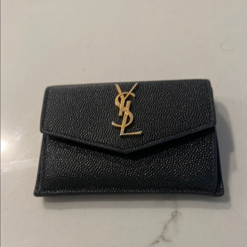 Saint Laurent Black Textured Leather Wallet